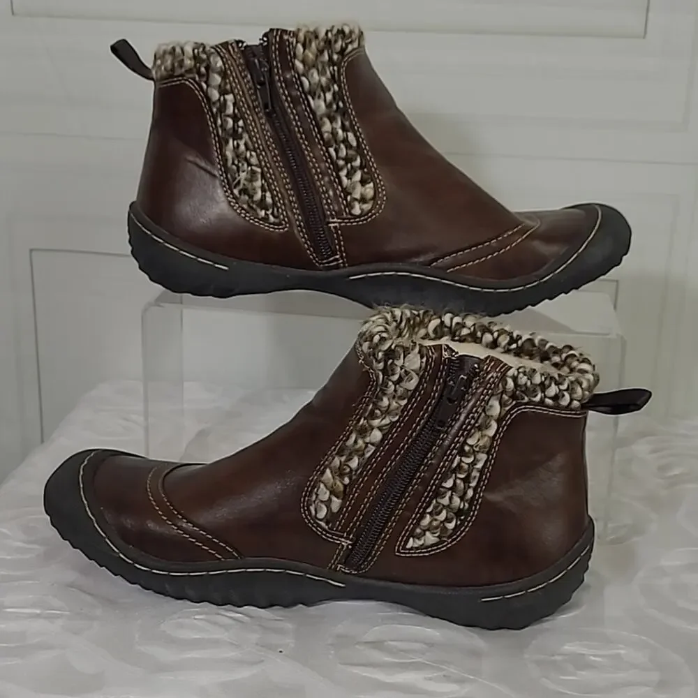 JSPORT by Jambu Darcie Boot WMS 9.5M  Brown Fall & Winter Faux Fur